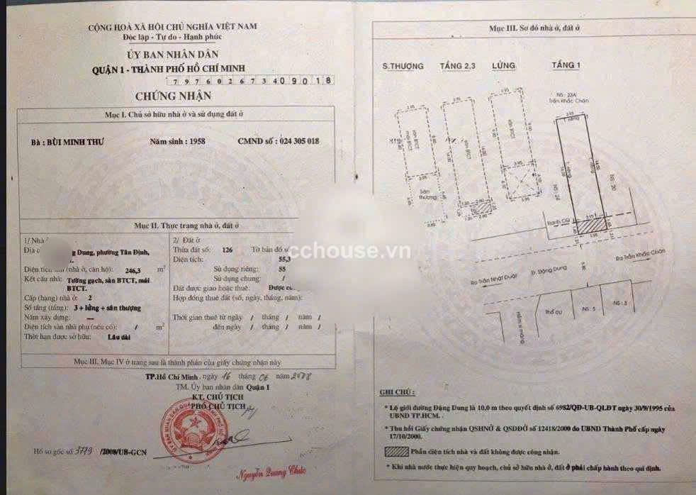 Tân Định Quận 1 gần Hai Bà Trưng Giá chỉ 25 tỷ gọi - a Nguyễn.