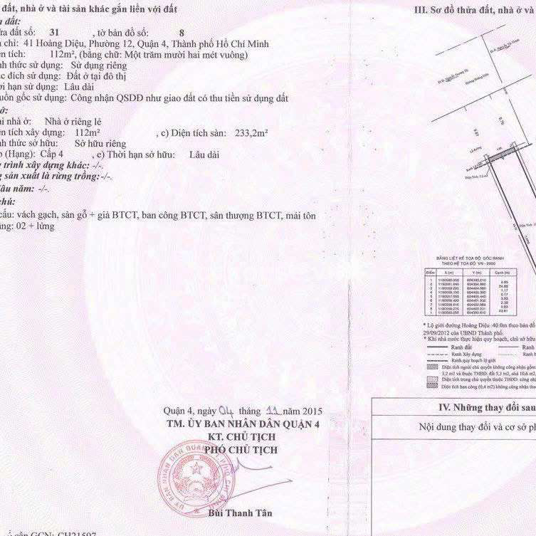 Siêu Phẩm Quận 4 Hoàng Diệu 215m2 HĐT 200 triệu của Ngân Hàng OCB