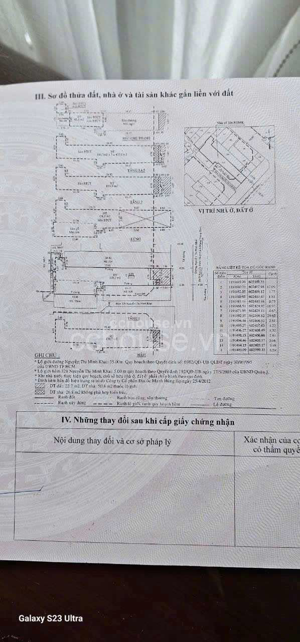 Toà Nhà Nguyễn Thị Minh Khai, Phường Bàn Cờ , 188,5m2 Hầm, 7 Lầu , sàn: 1.005,6m2 Đông Nam