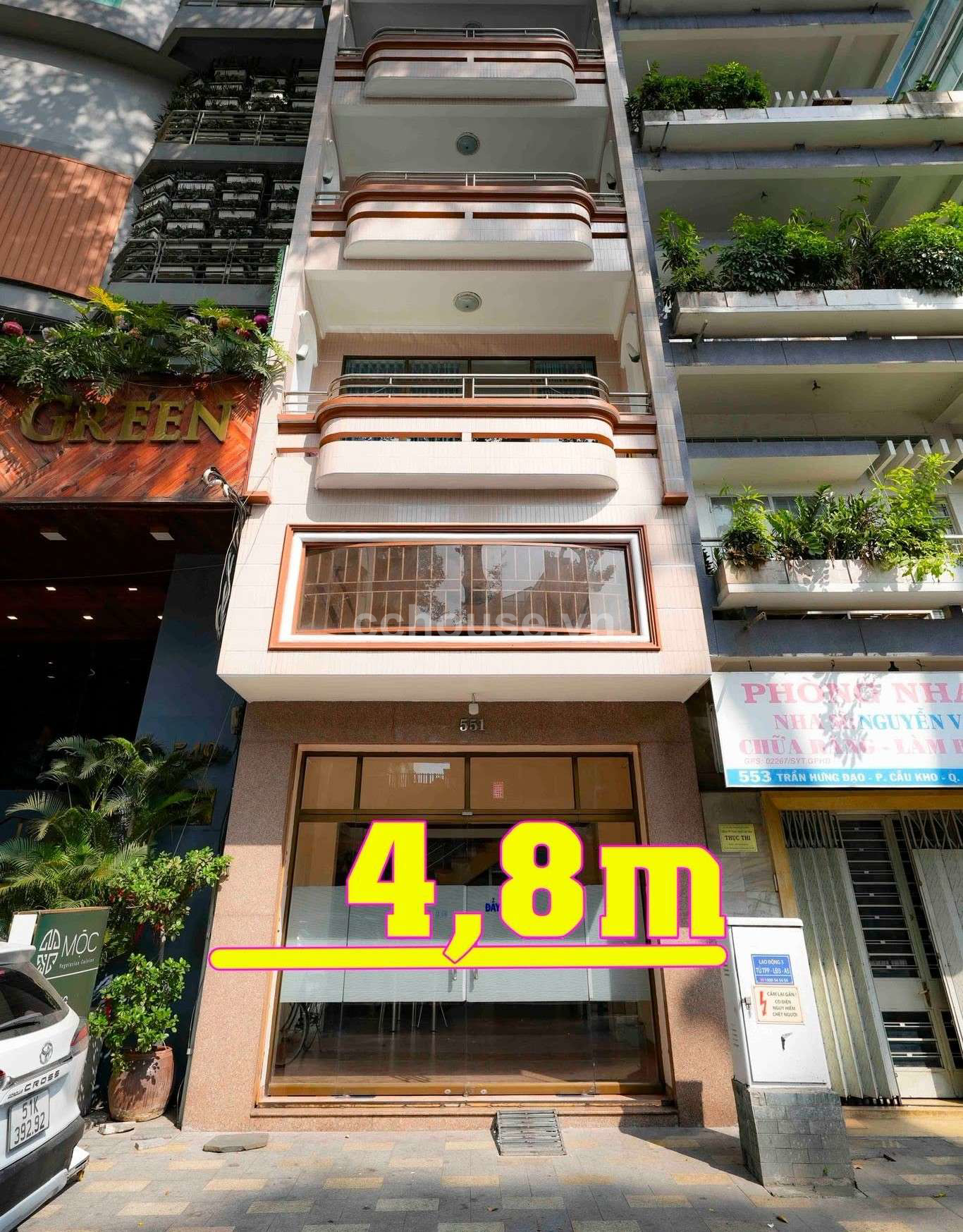 SIÊU PHẨM NGAY TUNG TÂM QUẬN 1 / MT TRẦN HƯNG ĐẠO / DT 4m8x16m / 5 TẦNG + LỬNG + SÂN THƯỢNG 