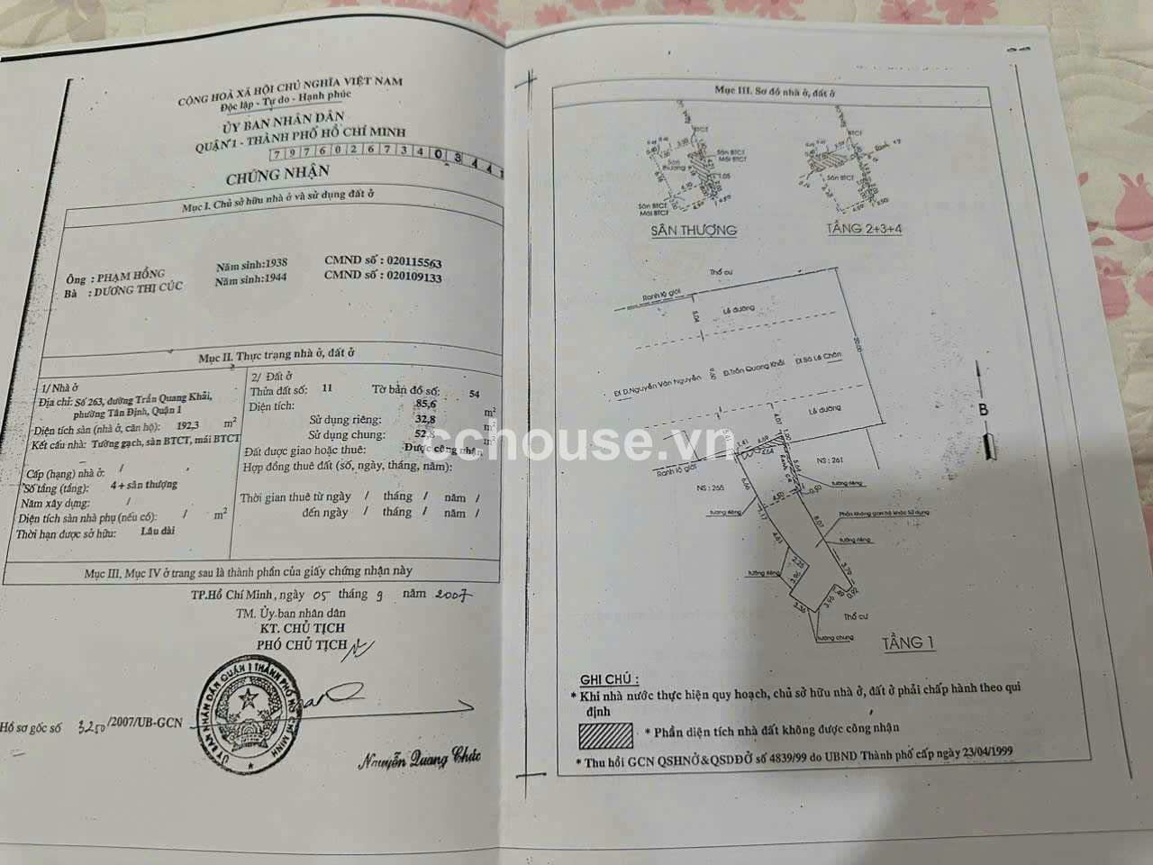 NHÀ 5 TẦNG MẶT TIỀN KINH DOANH TRẦN QUANG KHẢI QUẬN 1 - HĐT 600 TRIỆU/NĂM