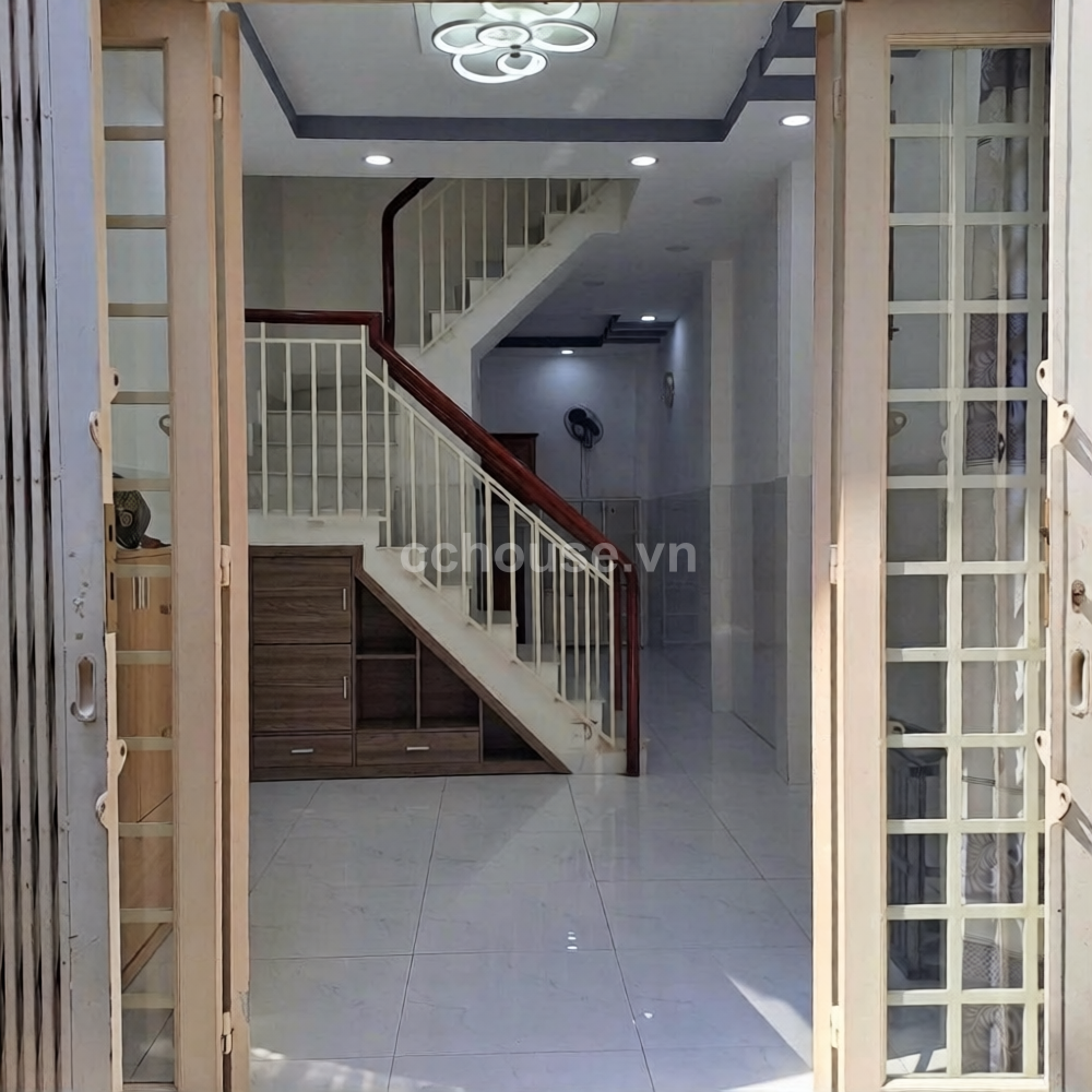 BÁN NHÀ HẺM 44/ NGUYỄN THỊ NHỎ, PHƯỜNG CHỢ LỚN - HƯỚNG NAM - 3 TẦNG + ST, MÁI CHE THANG