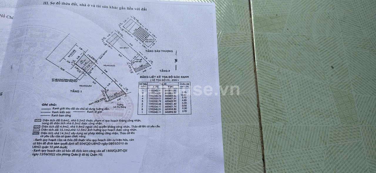 493A Cách Mạng Tháng 8 Quận 10 - 64m2 - 3 Tầng- Nhà Nở hậu Giá cực tốt.