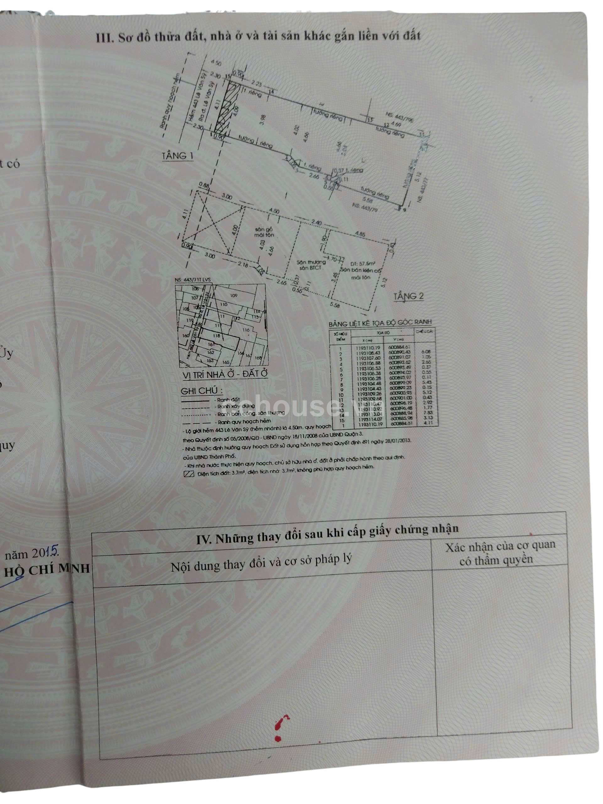 Bán nhà 2 tầng ngay Lê Văn Sỹ Quận 3 DT 76m2 Giá 9,x tỷ