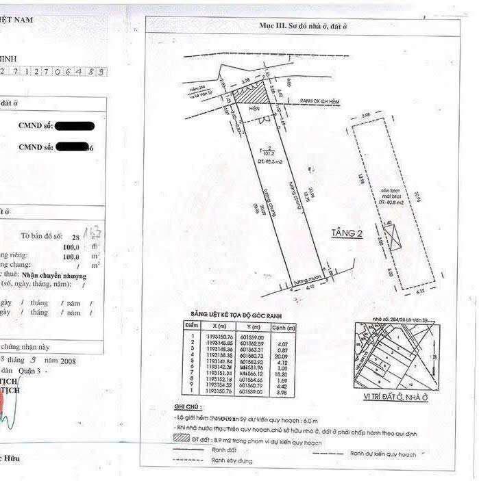 Bán nhà 2 tầng Lê Văn Sỹ Quận 3 100m2 15 tỷ
