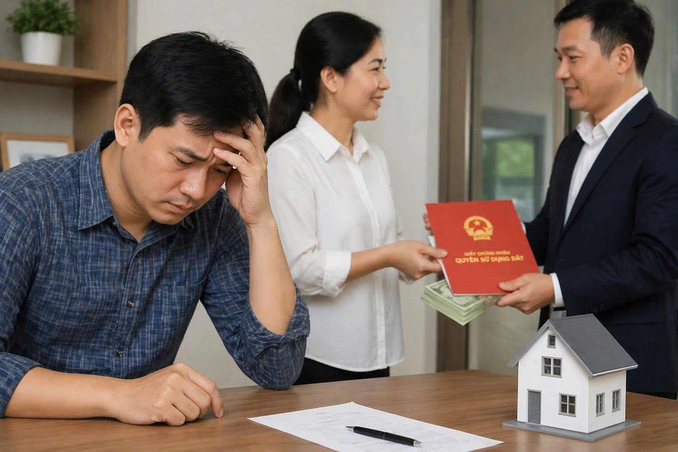 Sau 3 tháng ký hợp đồng vay tiền, vợ chồng ông Đức ngỡ ngàng khi phát hiện mảnh đất của mình đã bị bên cho vay bán đứt mà không hề thông báo, dẫn tới cuộc chiến pháp lý kéo dài nhiều năm.