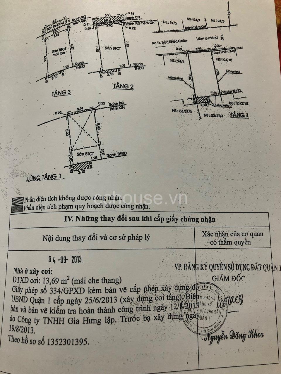 NHÀ BÁN HXH TRẦN KHẮC CHÂN, Q.1 / 3 TẦNG + LỬNG / GIÁ 15 TỶ TL 