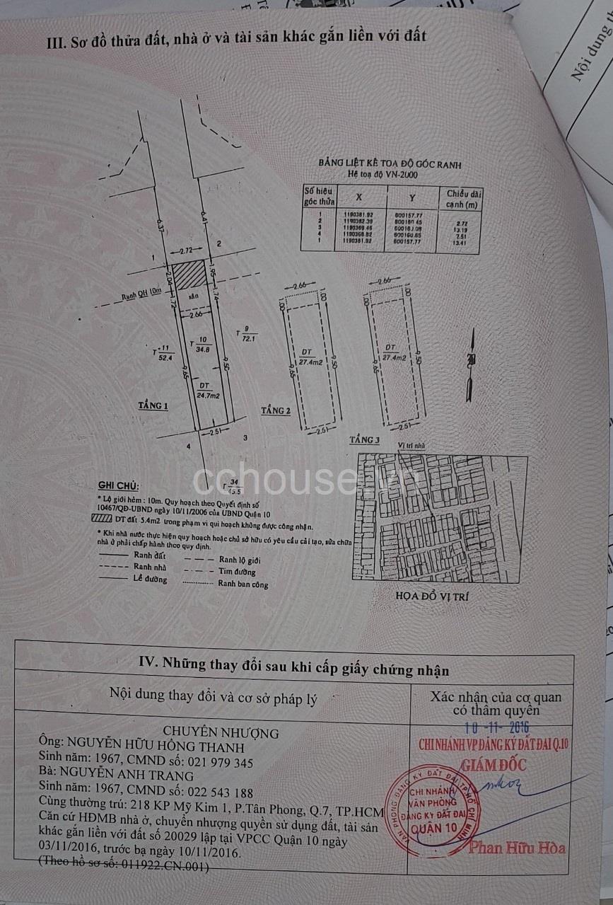 NHÀ HẺM XE HƠI NGUYỄN TRI PHƯƠNG – Q.10 | 30M² | 3 LẦU | GIÁ 7,1 TỶ