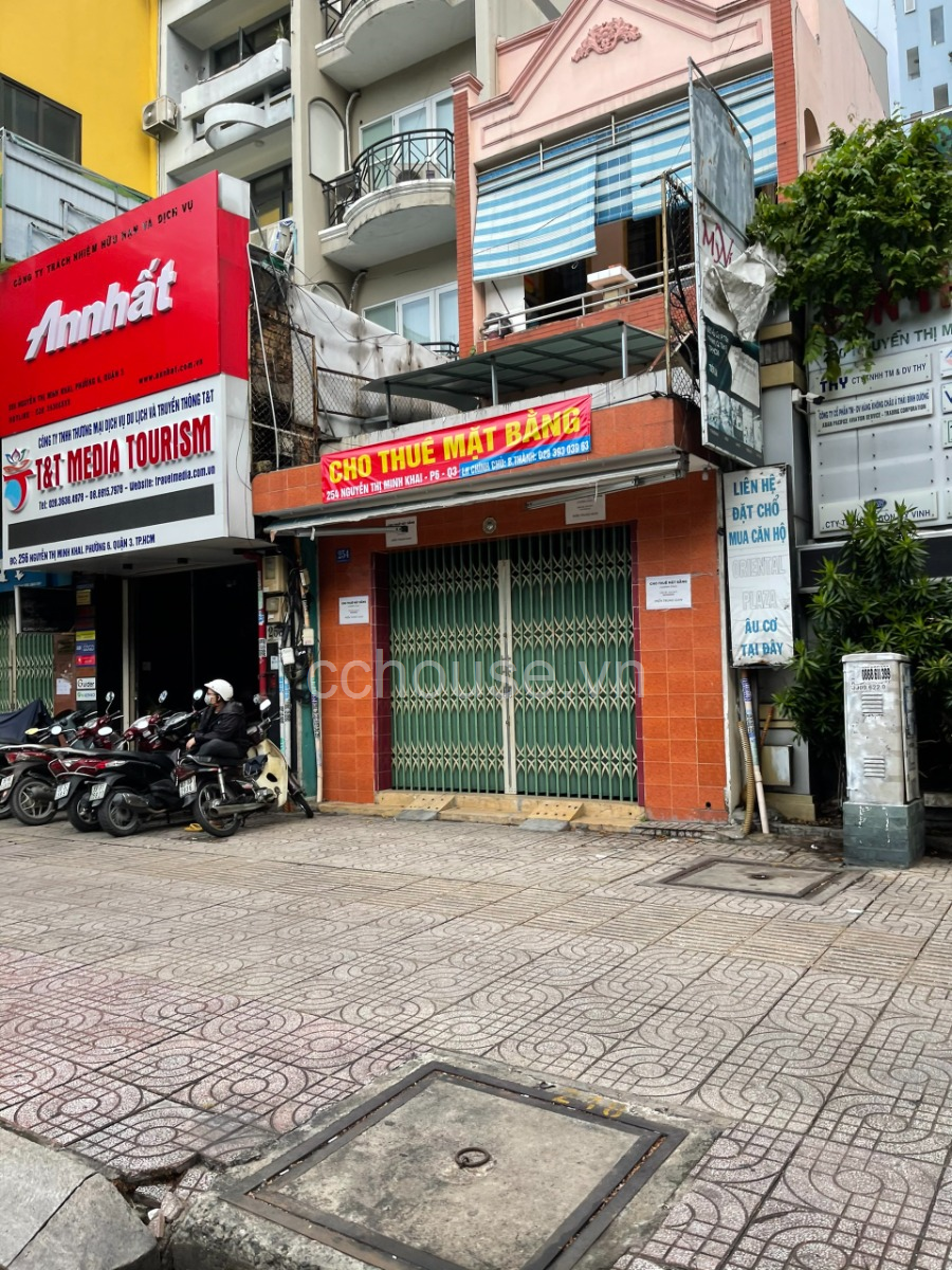 Cho thuê mặt bằng MT đường Nguyễn Thị Minh Khai, P. Võ Thị Sáu, Q3