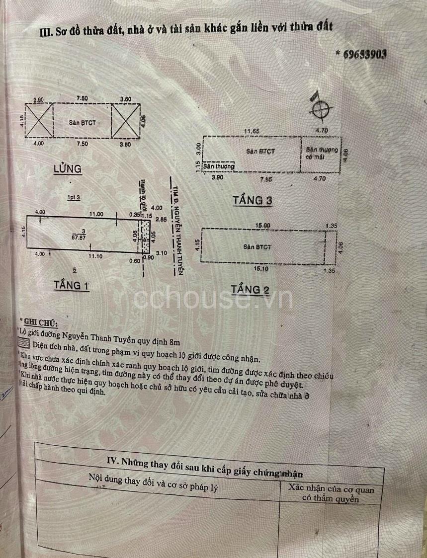 Bán nhà Nguyễn Thanh Tuyền, P2, Quận Tân Bình, DT: 4.1x16.5m, 4 tầng, Giá 12,5 tỷ