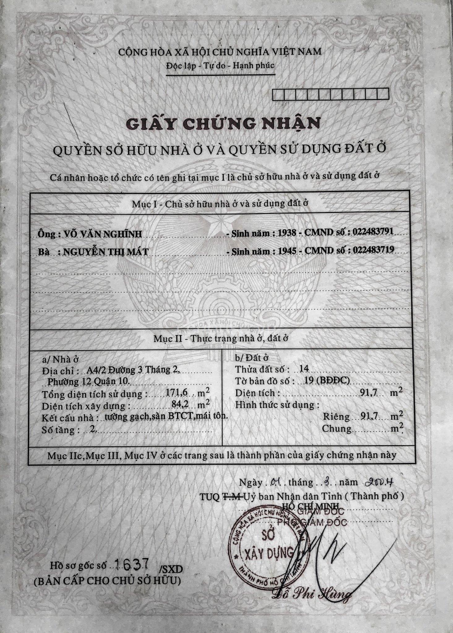 Bán nhà hẽm 8m 9/8 Hoàng Dư Khương, P12, Quận 10 , diện tích 6x17m nhà 4 tầng , hoa hồng môi giới