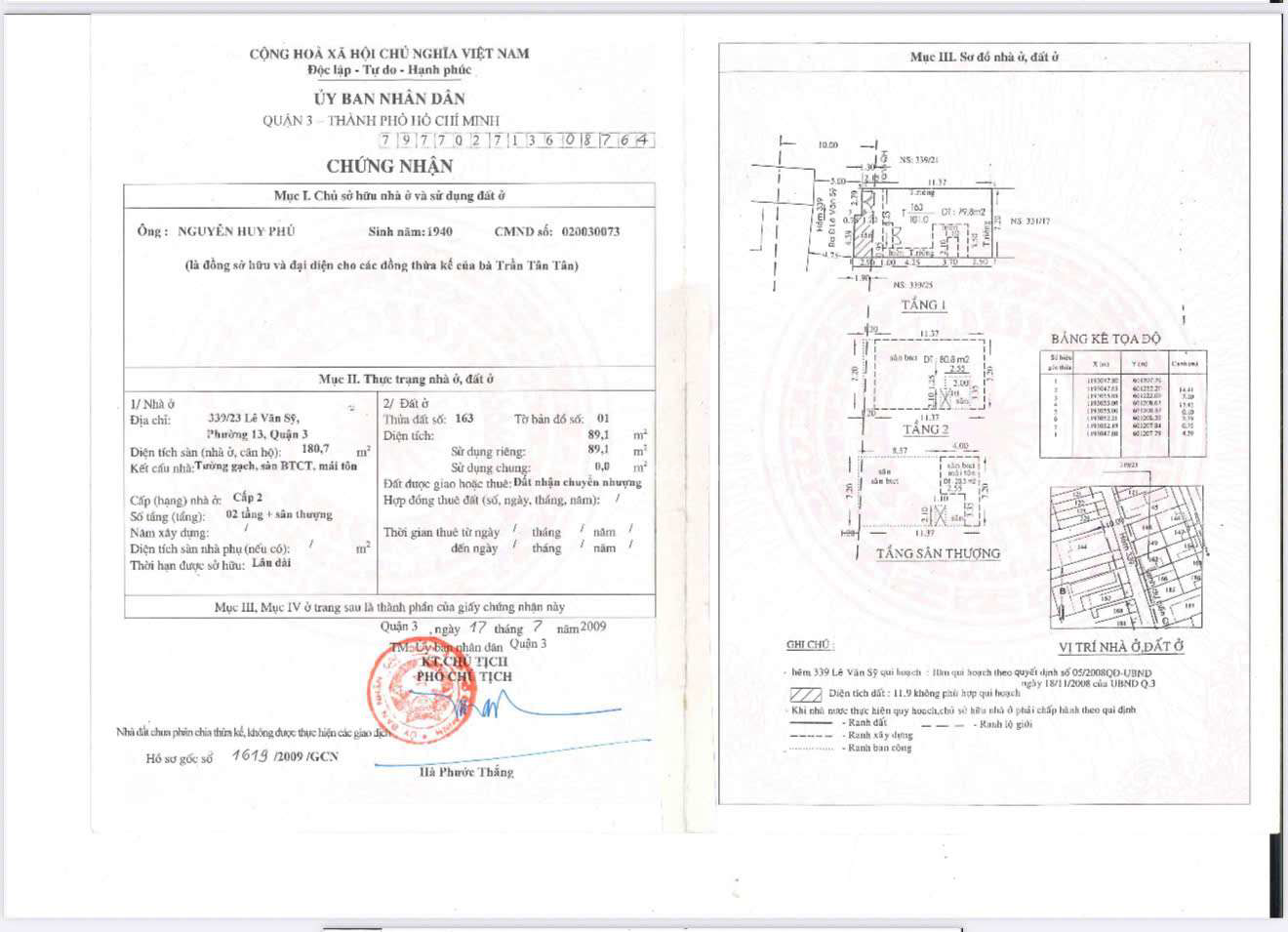 Bán Nhà 339/23 Lê Văn Sỹ. DT 7.2*15m, đất vuông vức. Có HĐT 45tr/tháng. Giá Chỉ 27 Tỷ