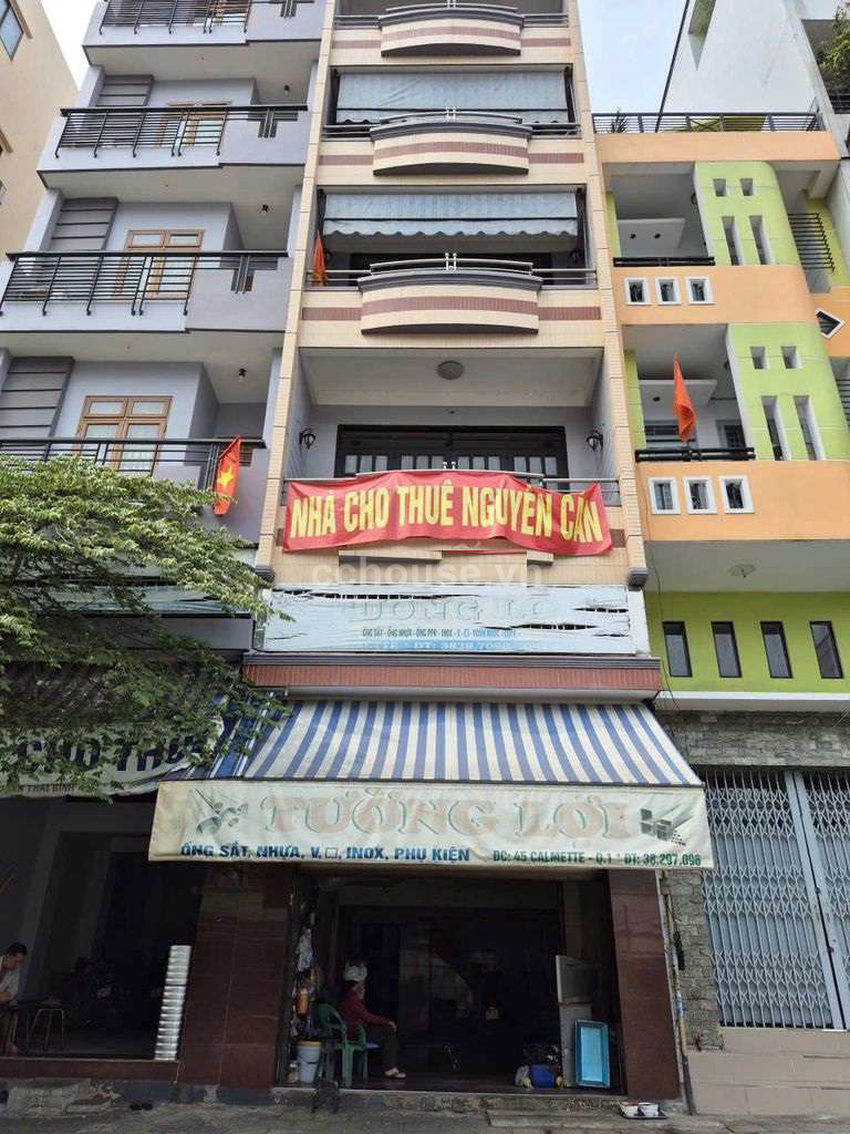Cho thuê nhà MT Calmette, P.Bến Thành. DT 4.2x9m, 6 tầng ST