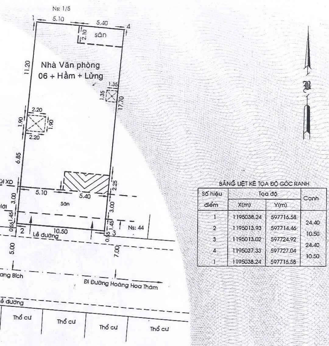 Tòa Nhà 46-48 Nguyễn Quang Bích. Hầm + Lửng + 6 Tầng. DT 10.5*25m. DTS: 1.500m2. Giá 75 Tỷ